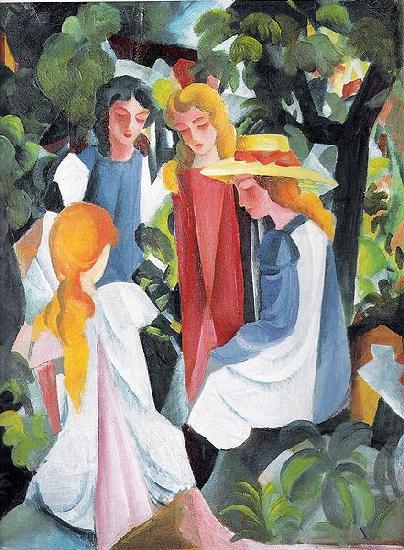 August Macke Vier Madchen china oil painting image